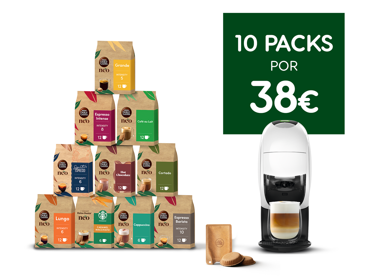 Compra 10 bebidas NEO favoritas compatibles con tu máquina NEO Latte por solo 38€ header image