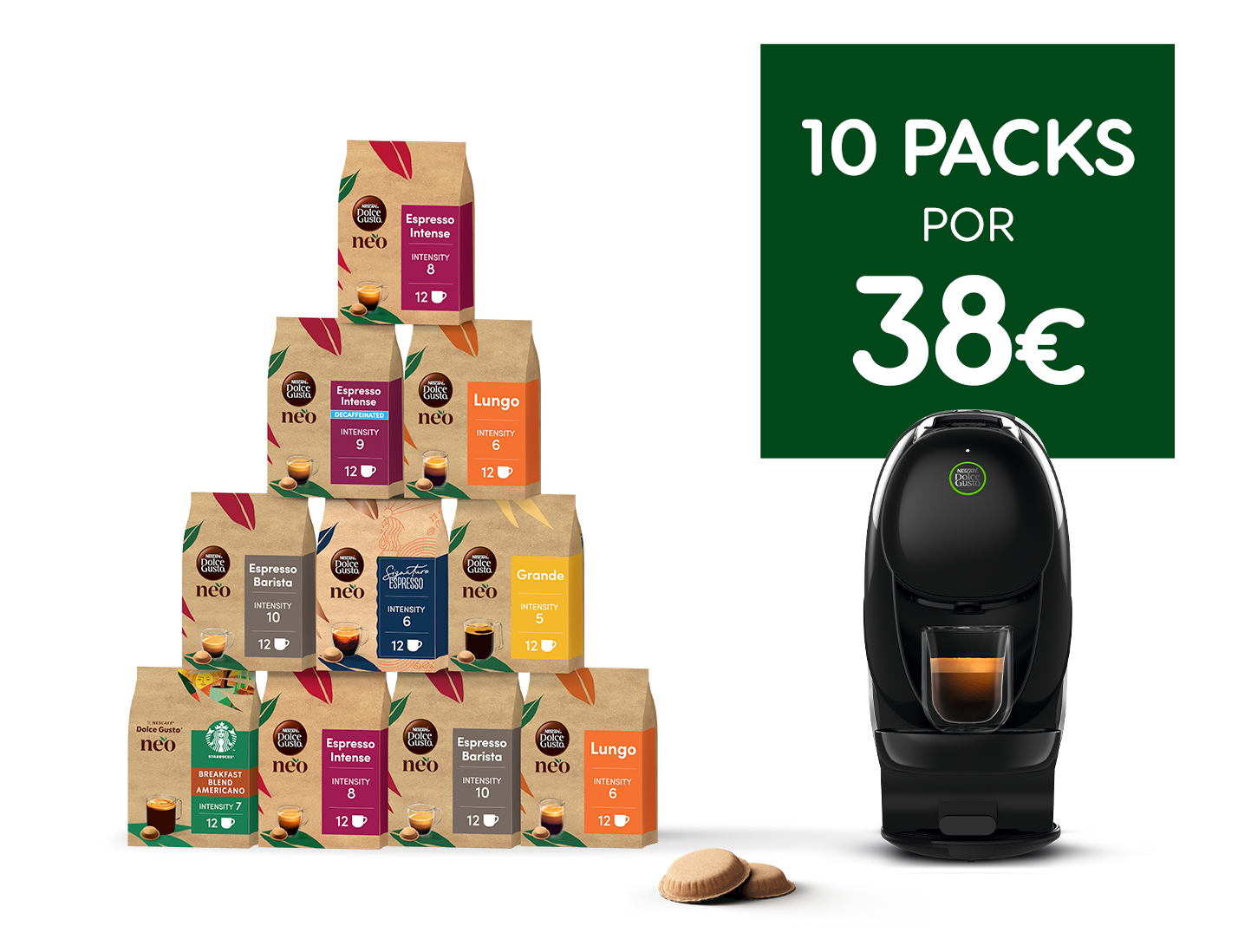 Compra 10 bebidas NEO favoritas compatibles con tu máquina NEO Caffe por solo 38€ header image