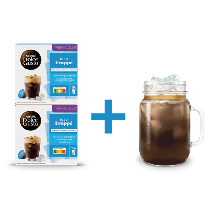 COMBO 2 CAJAS ICED FRAPP&Eacute; + TAZA JARRA