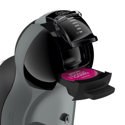 Primer plano del portac&aacute;psulas de la cafetera Dolce Gusto Mini Me 2 negro anthracite.