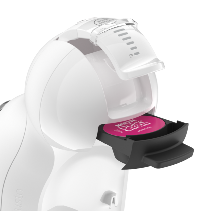 Primer plano del portac&aacute;psulas de la cafetera Dolce Gusto Mini Me 2 Blanca.