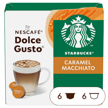 Caja de 12  cápsulas Starbucks® Caramel Macchiato 12 Cápsulas de NESCAFÉ Dolce Gusto