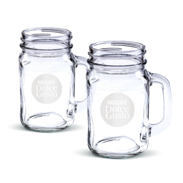 Set de 2 tazas jarra de cristal para café