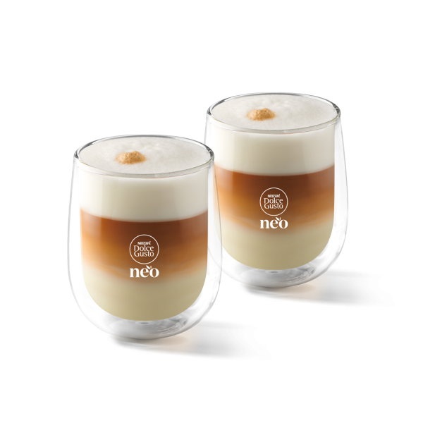 Set de 2 tazas de café con leche, vidrio, 290ml