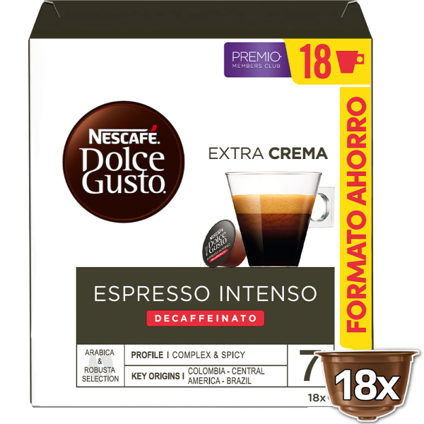 Espresso Intenso Descafeinado 18 cápsulas