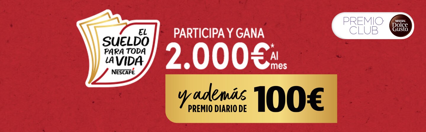 Banner ganador Sueldo para toda la vida de NESCAF&Eacute;