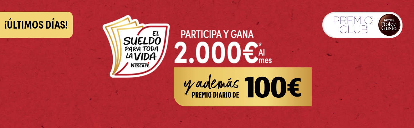 Banner ganador Sueldo para toda la vida de NESCAF&Eacute;