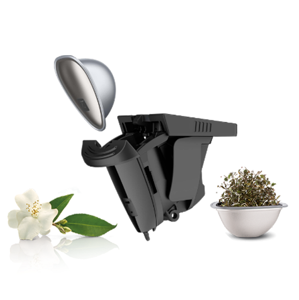 SPECIAL.T Infuser, SPECIAL.T capsule and tea leaves