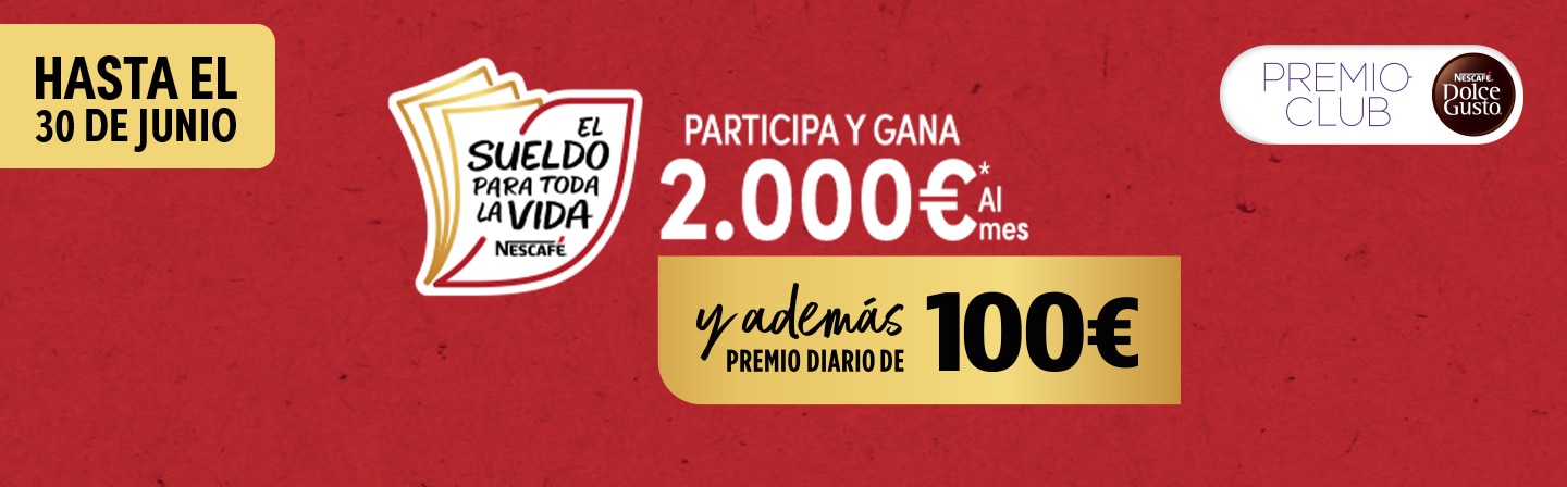 Banner ganador Sueldo para toda la vida de NESCAF&Eacute;