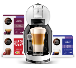 Mini Me Roja y tres cajas de cápsulas Mini Me Roja y tres cajas de cápsulas