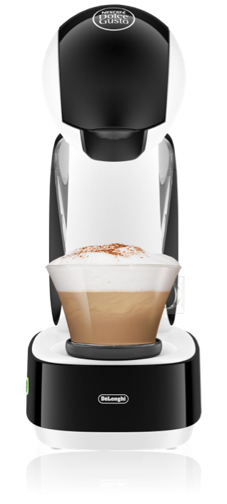 Cafetera Infinissima Delonghi blanca y negra