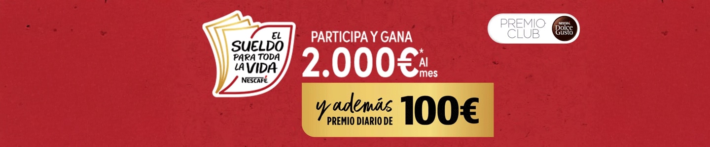 Banner ganador Sueldo para toda la vida de NESCAFÉ