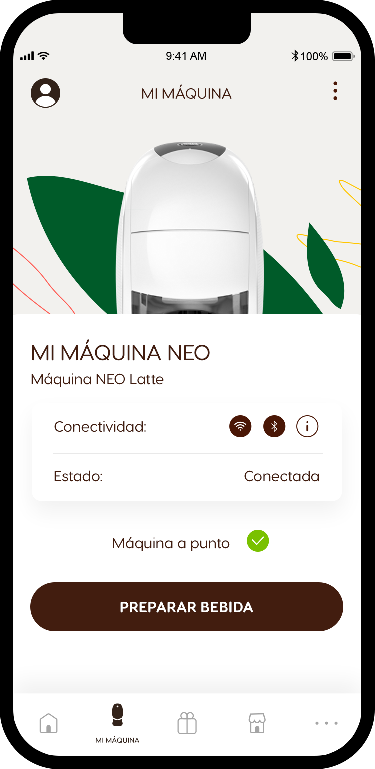 Captura de pantalla de la página “Mi cuenta” en la aplicación