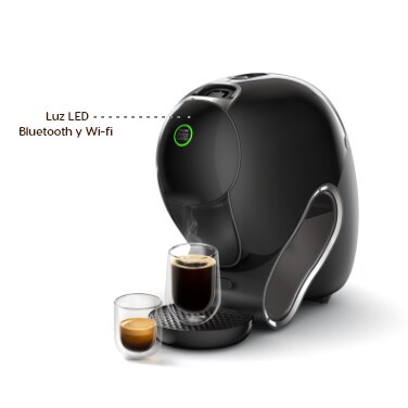 LED Wi‑Fi y Bluetooth en la parte superior.