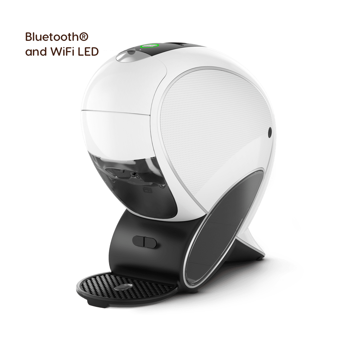 LED Wi‑Fi y Bluetooth en la parte superior.