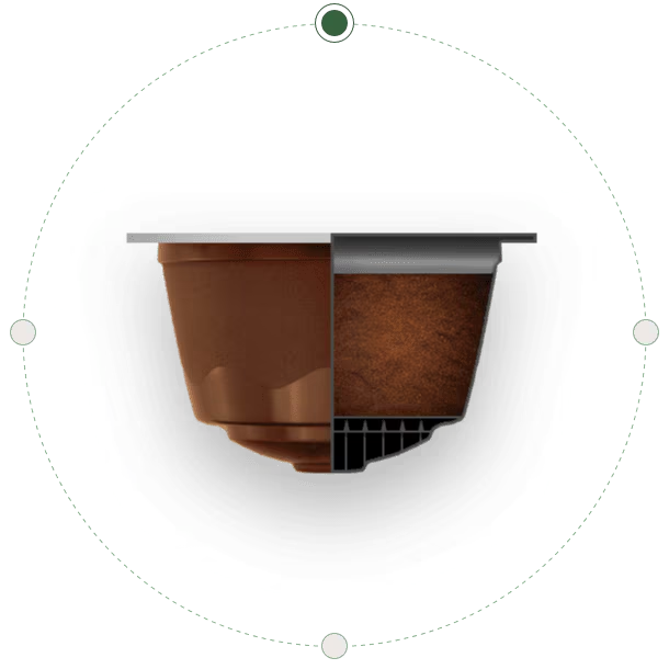 Interior de cápsula nescafé dolce gusto