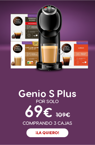 Genio S Plus y tres cajas de cápsulas Genio S Plus y tres cajas de cápsulas