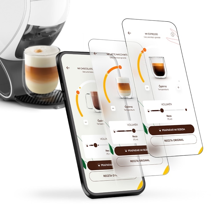 Customising drinks via the app.