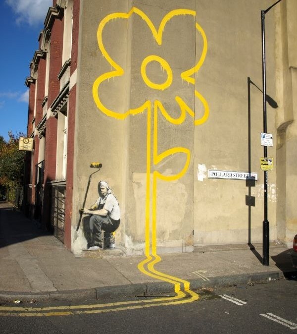 Pintura de Banksy en Londres Pintura de Banksy en Londres