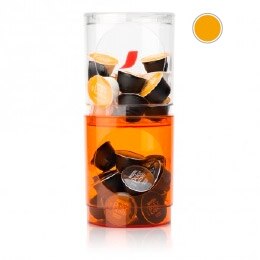 Portacápsulas apilable de dos piezas naranja